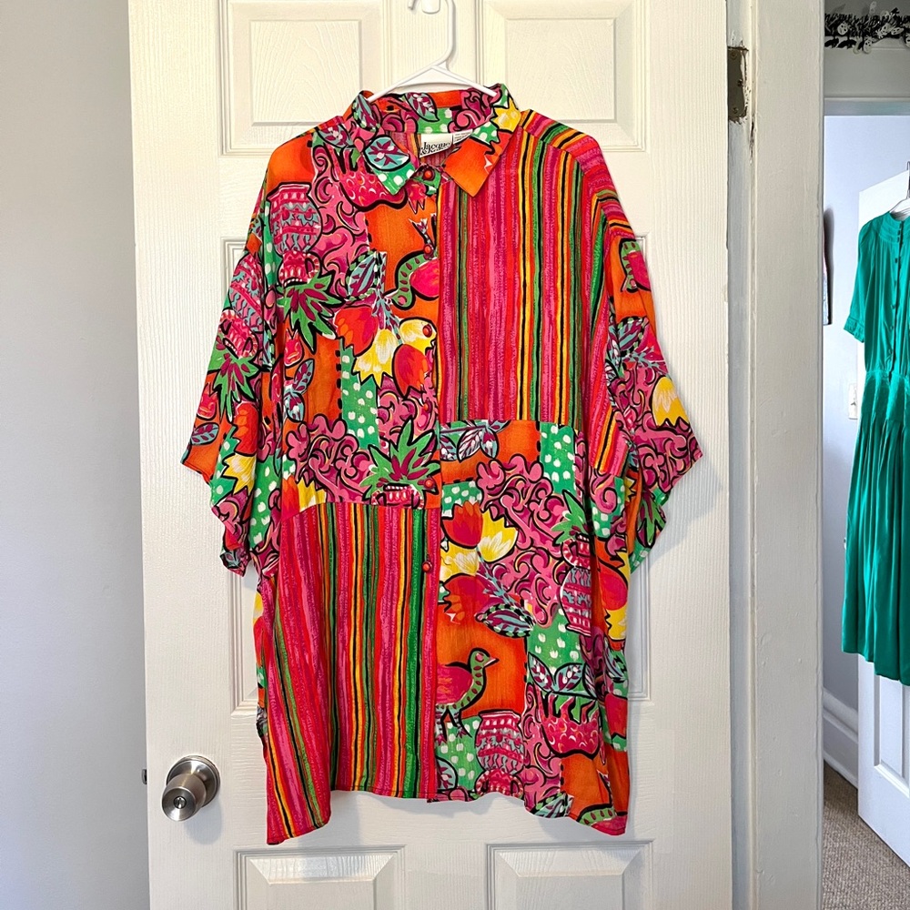 Vibrant Multicolor button up shirt